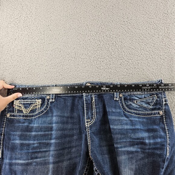 Vigoss Denim Shorts Womens 24 Blue Dallas Cut Off Frayed Hem Distressed Jean - Picture 7 of 16